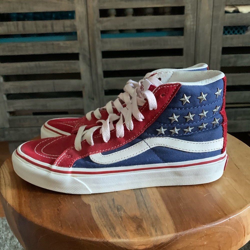 Patriotic Youth Suede Vans sz 3.5 OR Women’s sz 5.
